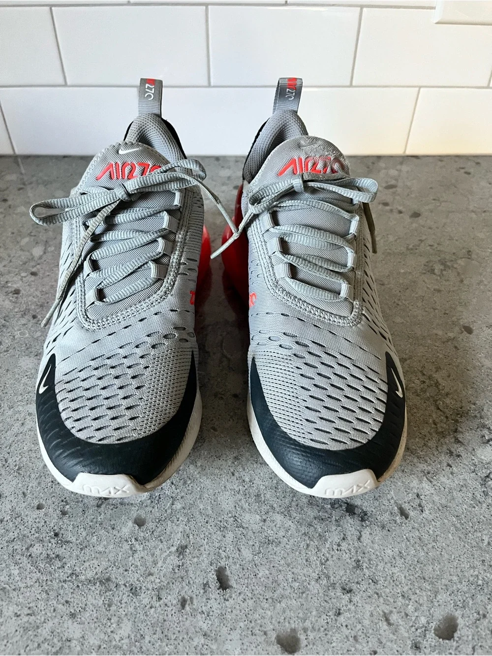 Nike Gray, Black and Red Air-Cushion Athletic Sneakers